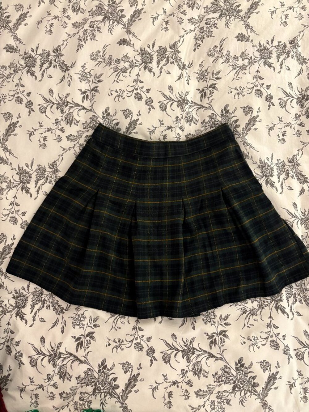 Hollister green plaid flannel mini skirt, women's M